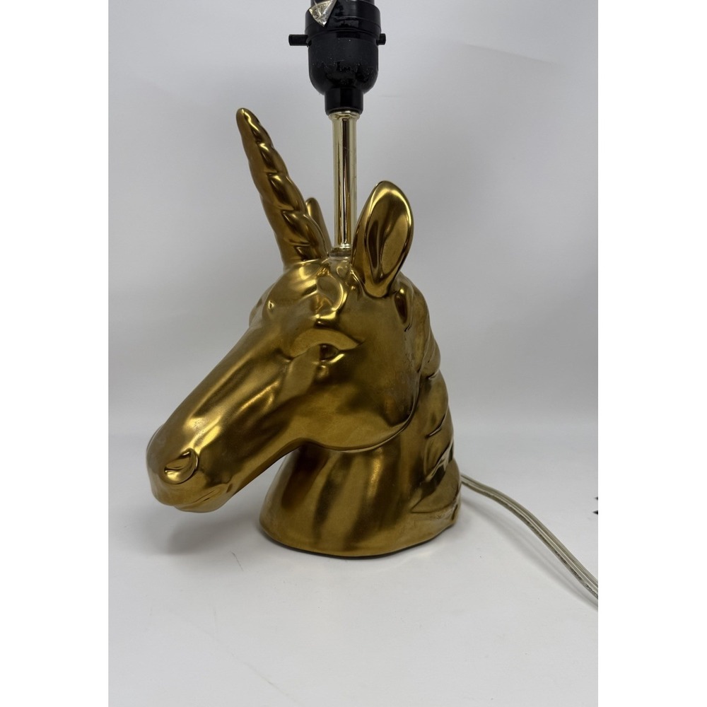 Golden Unicorn Table Lamp Base Mystical Whimsical Fairy Decor Working Lamp 12"